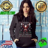 Original Merry Liftmas Ugly Christmas Sweater Santa Claus Gym T-Shirt