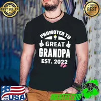 Original promoted to Great Grandpa 2022 It's A Girl Funny Baby Reveal T-shirt