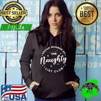 Original proud Member Of The Naughty List Funny Matching Xmas Holiday T-Shirt