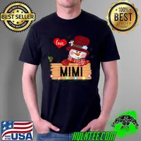 Original Womens I Love Being A Mimi Funny Snowman Mimi Christmas Pajama T Shirt Unisex