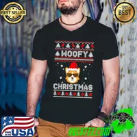 Original Woofy Christmas Dog Tree Puppy Lover Funny Xmas Dog Owner T Shirt