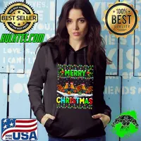 Original Xmas Rooster Bird Lighting Santa Hat Merry Christmas Rooster Premium T-Shirt