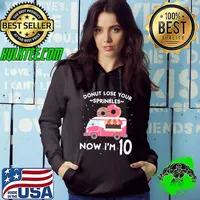 Premium 10th Birthday Funny Donut Theme Party Ten Quote Girls I'm 10 Premium T-Shirt Hoodie