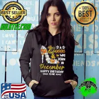 Premium A Queen Was Born In December Happy Birthday To Me Cute Shoes T Shirt Hoodie