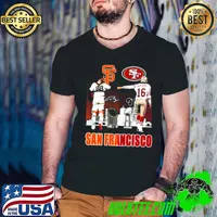 Premium an Francisco sport San Francisco Giants Buster Posey and San Francisco 49ers Joe Montana signatures shirt