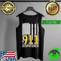 Premium dispatcher 911 American Flag Responder Patriotic Yellow Line T-Shirt Tank Top