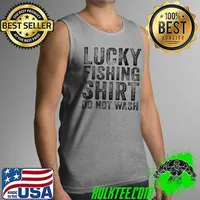 Premium do Not Wash Fisherman Vintage Retro Christmas Lucky Fishing T-Shirt Tank Top