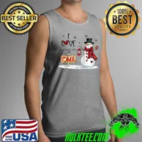 Premium I love Being A Oma Snowman Christmas Cute Grandma T- Tank Top