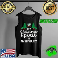 Premium my Christmas Spirit Is Whiskey Xmas Pajamas PJs Men Women T-Shirt Tank Top