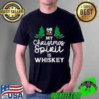 Premium my Christmas Spirit Is Whiskey Xmas Pajamas PJs Men Women T-Shirt Unisex