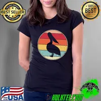 Premium pelican Vintage Cool Pelican Cute Bird Animal Lover 60s 70s T-s Ladies Tee