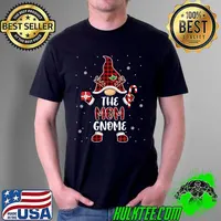 Premium The Mom Gnome Funny Christmas Gnome Red Plaid Family T- Unisex