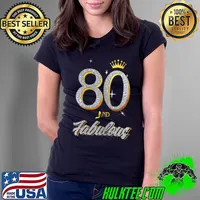 Premium womens 80th Birthday And Fabulous For Girl Women 80 Years Old T-Shirt Ladies Tee