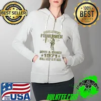 Top 50 Years Old Fisherman Born in 1971 Fisherman 50th Birthday Premium T-Shirt Full Zip Hooded