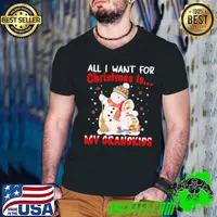 Top All I Want For Christmas Is My Grandkids Snowman Shirt Guys V Neck