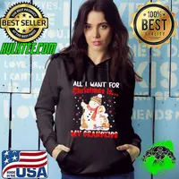 Top All I Want For Christmas Is My Grandkids Snowman Shirt