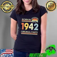 Top Born In December 1942 Original Parts, 80th Birthday Long Sleeve T-Shirt Ladies Tee