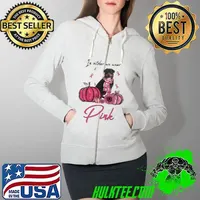 Top breast Cancer Awareness Rottweiler Pumpkin In October We Wear Pink Shirt Full Zip Hooded