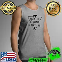 Top bulldog Rockin' The Dog Mom and Aunt Life Cute Pet Paw Long Sleeve T-Shirt Tank Top