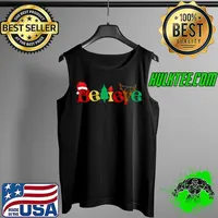 Top Christmas Believe Xmas Lights Tree Funny Holiday Pajama Gift T Shirt Tank Top