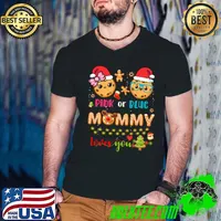 Top Christmas Cookies Boy or Girl Mommy Loves you Baby Gender T-Shirt Guys V Neck