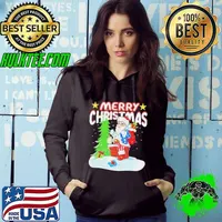 Top Cute Patriotic American Flag Santa Claus Chimney Christmas Shirt
