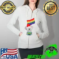 Top E-koala-ty Christmas Cute LGBT-Q Gay Pride Flag Xmas Pajama T-Shirt Full Zip Hooded