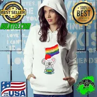 Top E-koala-ty Christmas Cute LGBT-Q Gay Pride Flag Xmas Pajama T-Shirt Hoodie