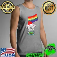 Top E-koala-ty Christmas Cute LGBT-Q Gay Pride Flag Xmas Pajama T-Shirt Tank Top