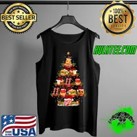Top fast Food Lover Xmas Lighting Santa Fast Food Christmas Tree T-Shirt Tank Top