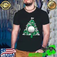 Top Funny Golf Ball Christmas Tree Decorations Xmas Pajama Gifts T Shirt Guys V Neck