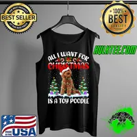 Top Funny Santa Hat All I Want For Christmas Is A Toy Poodle T Shirt Tank Top