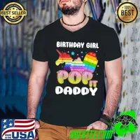 Top Pop It Daddy Of The Birthday Girl Unicorn Ice Cream T Shirt