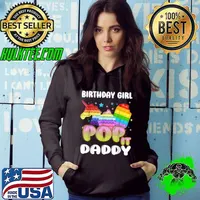 Top Pop It Daddy Of The Birthday Girl Unicorn Ice Cream T Shirt Hoodie