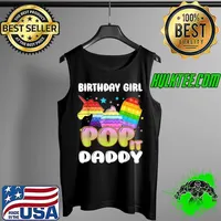 Top Pop It Daddy Of The Birthday Girl Unicorn Ice Cream T Shirt Tank Top