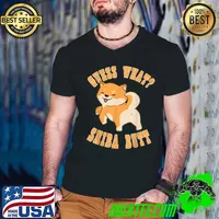 Top shiba Inu Crypto Currency $SHIB 2022 Guess What Shiba Butt T-Shirt Guys V Neck