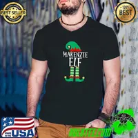 Top the Makenzie Elf Funny Family Matching Christmas Pajamas T-Shirt Guys V Neck