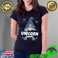 Unicorn Gnome Funny Hanukkah Family Matching T-Shirt Ladies Tee