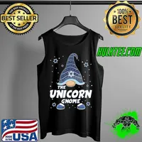 Unicorn Gnome Funny Hanukkah Family Matching T-Shirt Tank Top