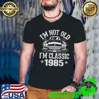 37 Year Old Vintage 1985 Classic Car 37th Birthday Gifts T Shirt Guys V Neck