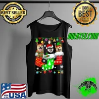 Awesome Christmas Socks Pajama Shiba Inu Dog Puppy Lover T- Tank Top