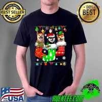 Awesome Christmas Socks Pajama Shiba Inu Dog Puppy Lover T- Unisex