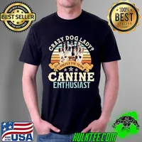 Awesome Crazy dog lady i prefer the term canine enthusiast border collie vintage Unisex