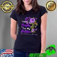 Awesome I wear Purple for my Brother Pancreatic Cancer Awareness T Shirt Ladies Tee