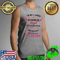 Awesome I'm A Wife Of A Guardian Angel He Is Watching Over In Heaven He Is Always In My Heart Shirt Tank Top