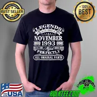 Awesome Vintage Born In November 1993 Man Myth Legend 28 Years Old T Shirt Unisex