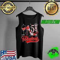 Best 58 and Fabulous 58 Years Old Birthday Diamond Crown Shoes T Shirt Tank Top