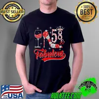 Best 58 and Fabulous 58 Years Old Birthday Diamond Crown Shoes T Shirt Unisex