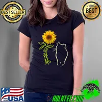 Best Cat Graphic Tshirts, Cat Sunflower Shirt T, Cat Sunshine T- Ladies Tee