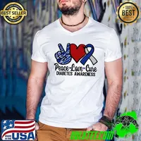 Best In November We Wear Blue Butterflies Peace love cure Diabetes Awareness T-shirt